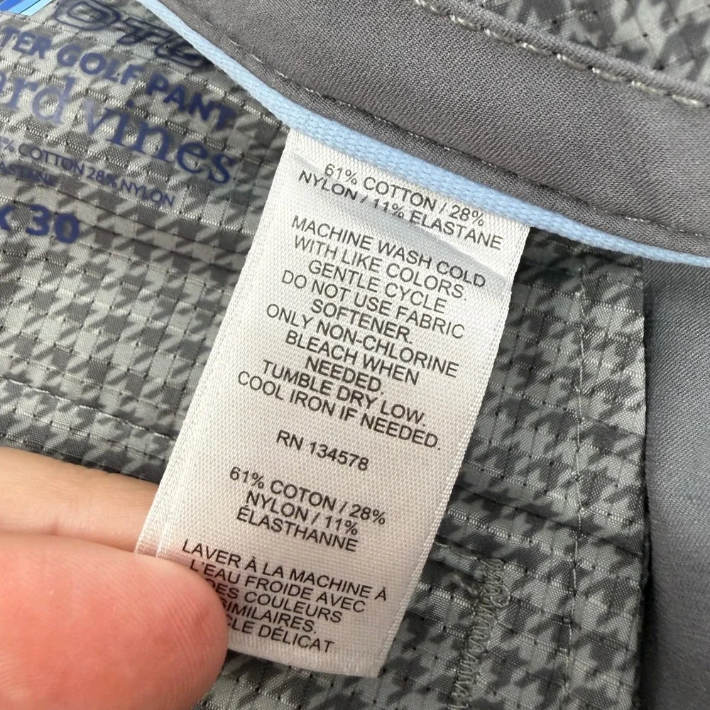 Vineyard Vines OTG Stillwater Golf Pants Mens 38x30 Gray Stretch Chino Technical